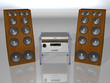 stereo and speakers