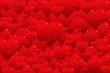 3d red hearts background