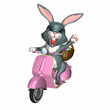 easter bunny scooter - isolated