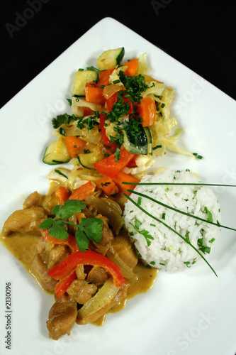 Photo: thai chicken curry with stirfry vegetables thai chicken curry with stirfry vegetables