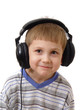 happy boy in  headphones