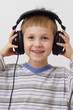 happy boy in headphones