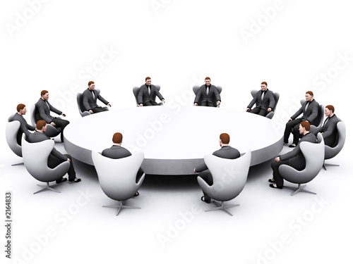 businessman sitting around table