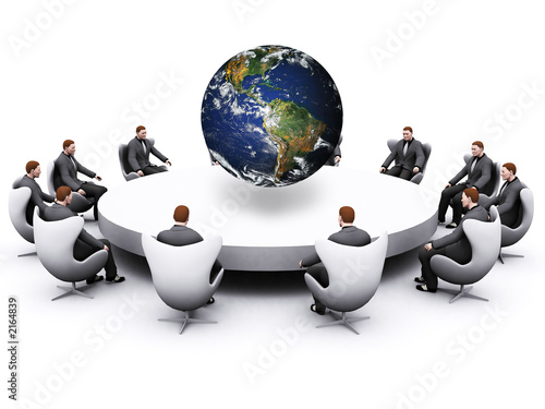 businessman sitting around table