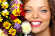 woman with flowers