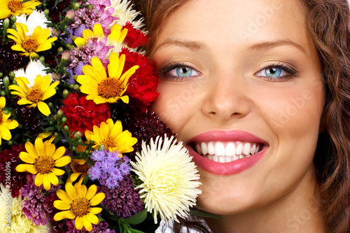 Photo: woman with flowers woman with flowers