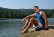muscular man at the beach
