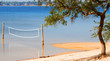 vollyball net in water