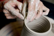 potter working clay potter working clay