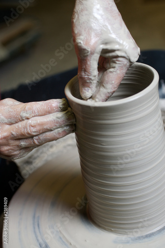 potter working clay potter working clay