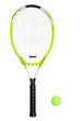tennis racquet and ball