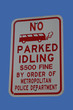 no parked idling sign