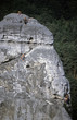 rock climbers on karst limestone