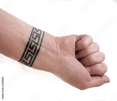 wrist tattoo body art of greek key symbol isolated