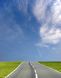 wide blue sky road