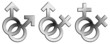 embossed sign of male and female