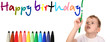 child write happy birthday 2