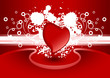 creative valentine greeting card with heart in red color, vector