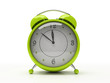green alarm clock isolated on white background 3d green alarm clock isolated on white background 3d