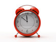 red alarm clock isolated on white background 3d