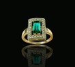 golden emerald & diamond ring