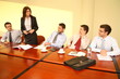 informal business meeting - woman boss speech informal business meeting - woman boss speech