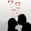 silhouette couple kissing