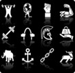 strength icon set series design elements