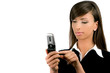 young girl sending text message