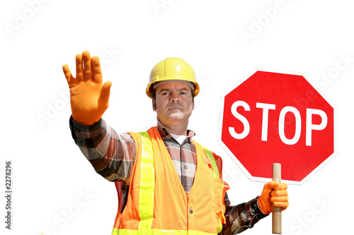 construction stop isolated