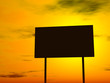 empty billboard, late evening sky in the background
