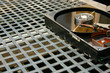 hard disk on a metal grid hard disk on a metal grid