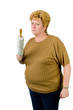 mad woman with rolling pin
