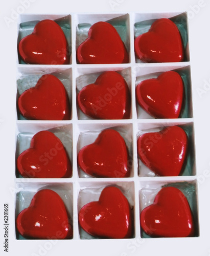 white box of hearts