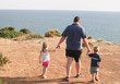 father & children on holiday