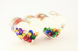 two clear valentine hearts bubbles