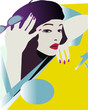 Illustration: girl looking in the mirror girl looking in the mirror