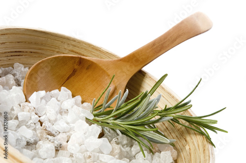 aroma bath. rosemary and salt