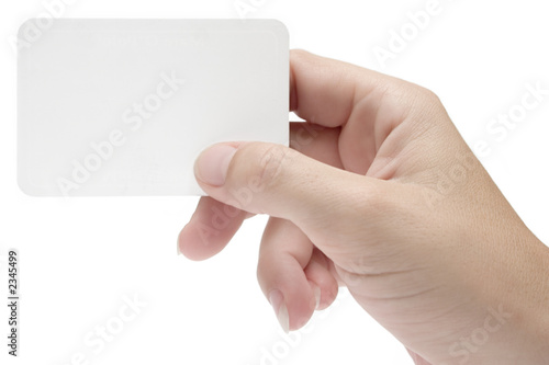 hand w/ blank business card