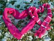 "messages": snowy scarf hearts linked; a love note