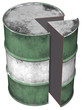 oil barrel with pie chart section