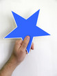 hand holding blue star