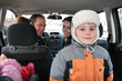 family in car