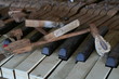 broken old piano hammers on notes