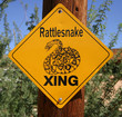 snake warning sign in desert