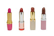 four multicolored lipstick