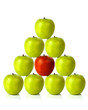 Photo: green apples on a pyramid shape - be different green apples on a pyramid shape - be different
