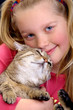 lovely portrait of a girl with her cat