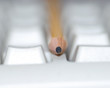 pencil on keyboard