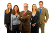 senior businessman in front of younger employees